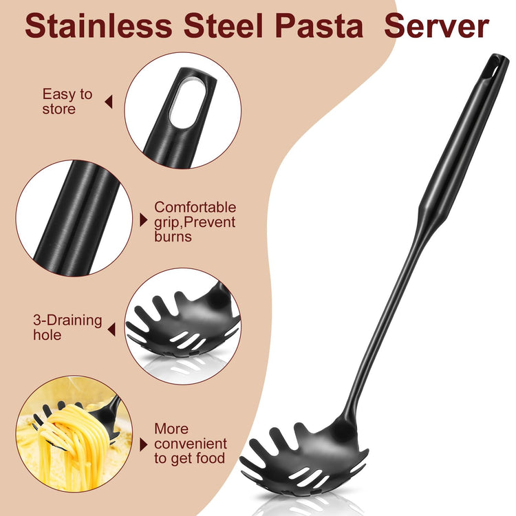 Stainless Steel Spaghetti Spoon and Pasta Tongs Set (2 Count)