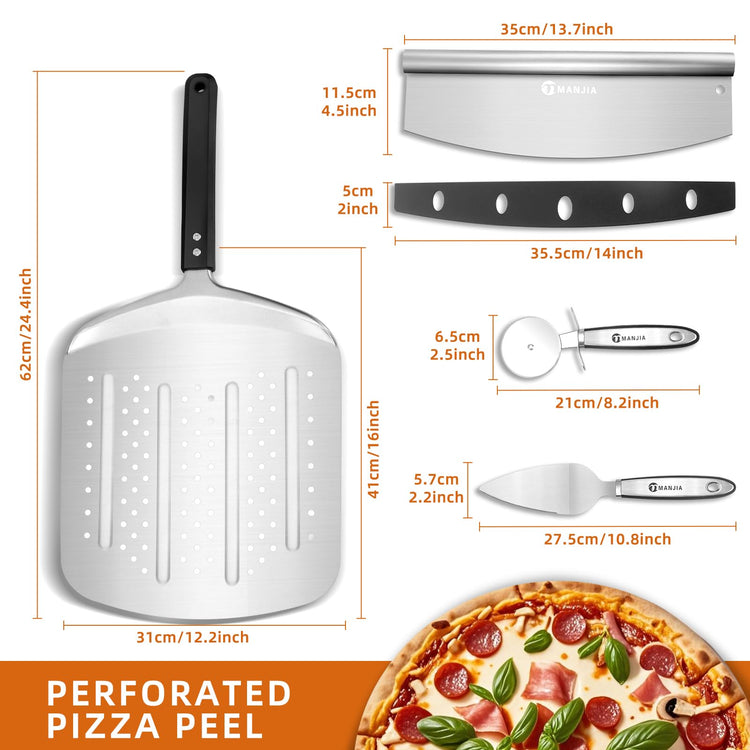 Perforated Pizza Peel Aluminum 12 Inch Non
