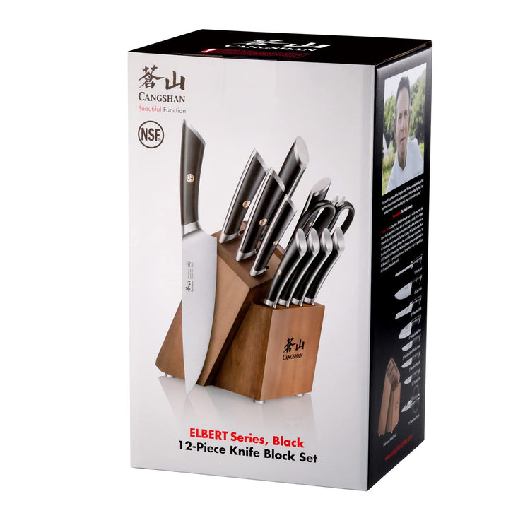 ELBERT Series German Steel Forged Knife Block Sets (12 Count)