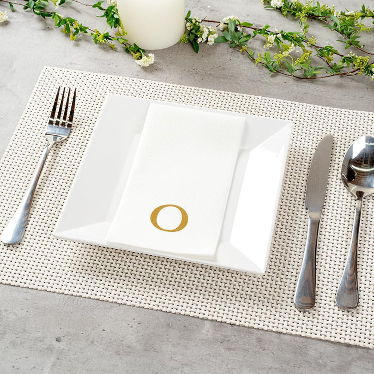 Paper Rectangle Gold Letter O Linen (2000 Count)