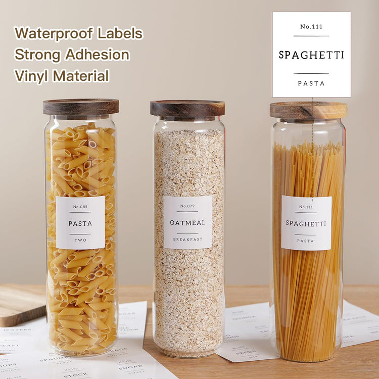 3 Set Glass Pantry Storage Jars with Acacia Airtight Lid