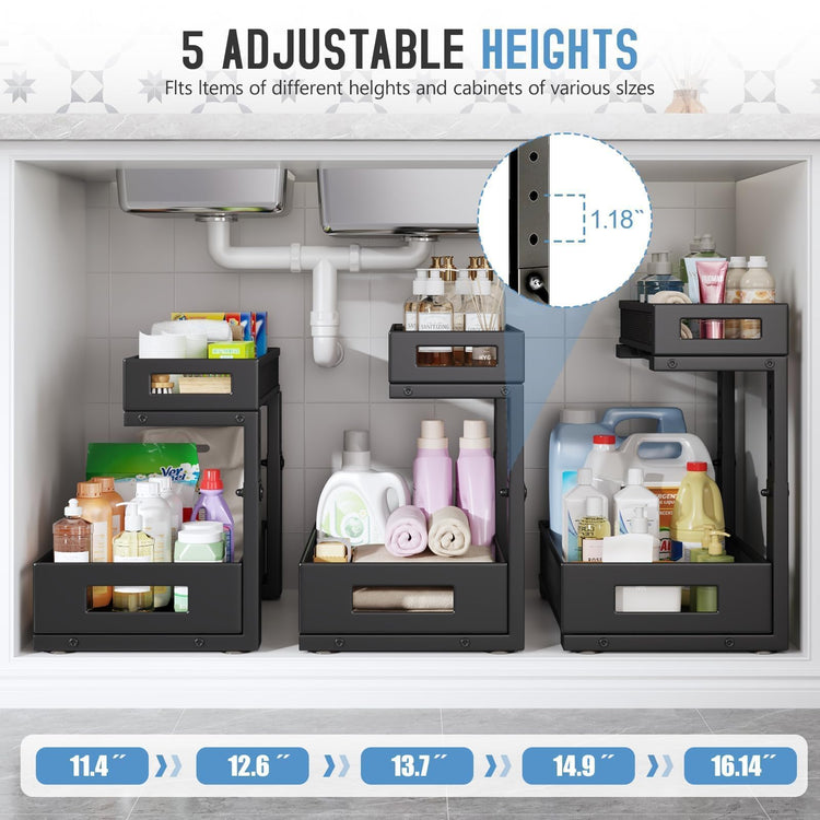 2 Pack Under Sink Storage Organizer (2 Count)