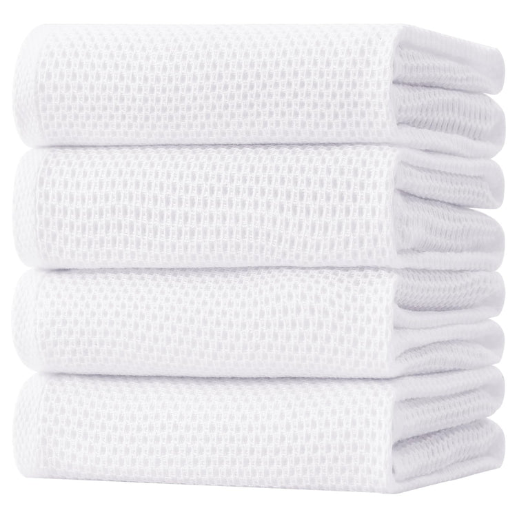 100% Cotton Oversized Waffle Weave Kitchen Towels 4 (4 Count)