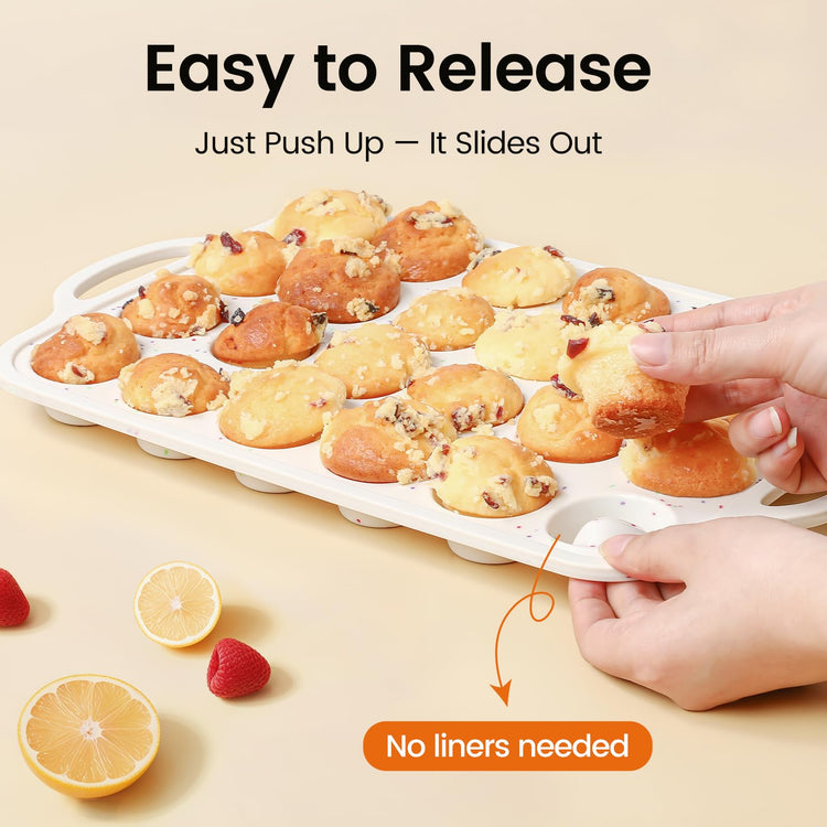 Silicone Mini Muffin Pan With Metal Reinforced Frame