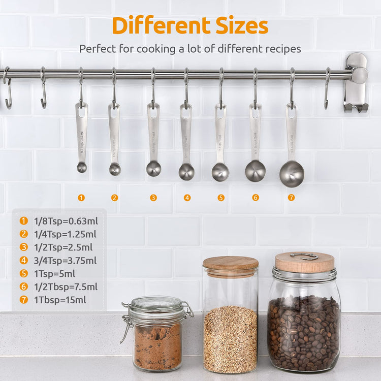 18 8 Stainless Steel Measuring Spoons Set of 7