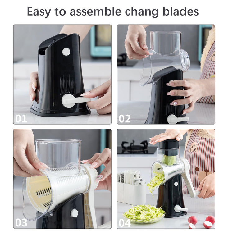 5 in 1 Rotary Cheese Grater Hand Crank