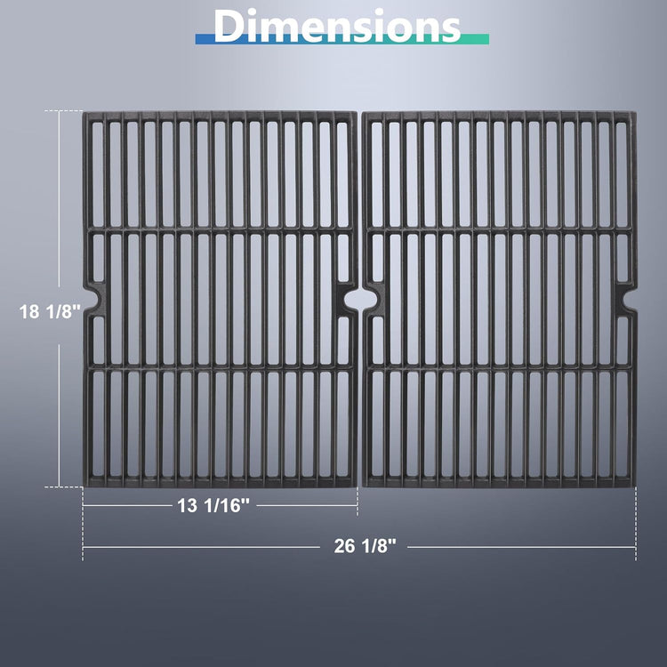 18 Inch Grill Grates Replacement for Charbroil 463268007, 463268008, 463257110, 463215513, Uniflame GBC750W, Master Forge GGP-2501, Thermos, Kenmore, Coleman Parts, Cast Iron BBQ Grill Cooking Grids.