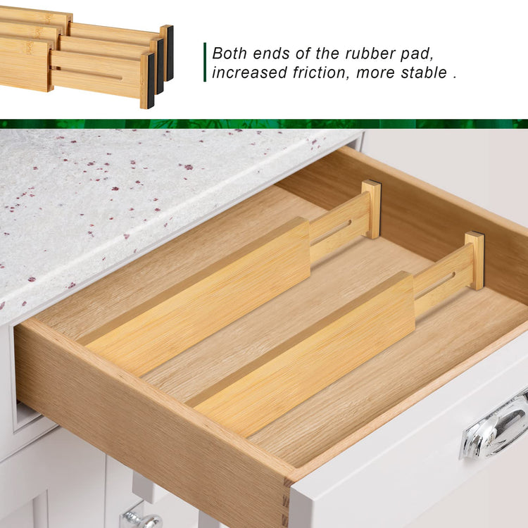 4 Pack Bamboo Drawer Dividers 2.6" High (4 Count)