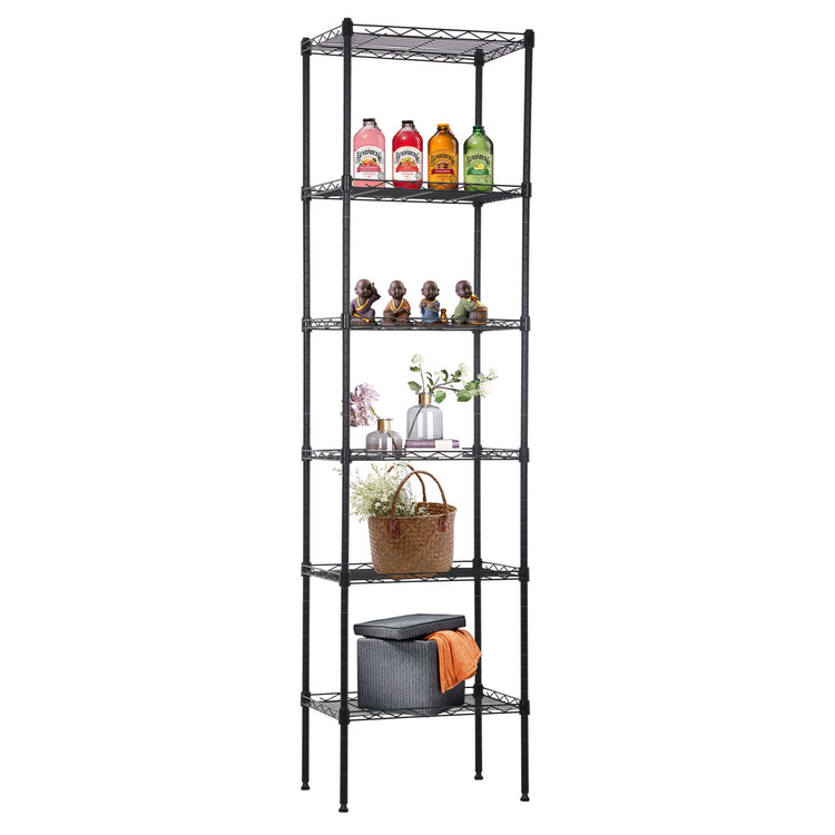 6 Tier Wire Shelving 17L x 12W x 64H Pantry Shelves Storage Rack Shelving Units Adjustable Metal Shelves for Kitchen Commercial Garage Small Places