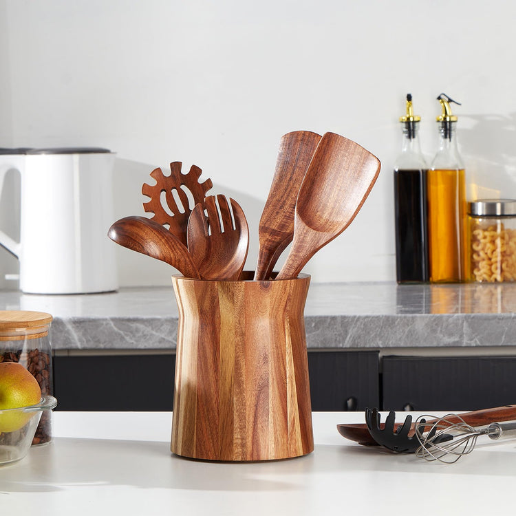 Wooden Utensil Holder for Countertop