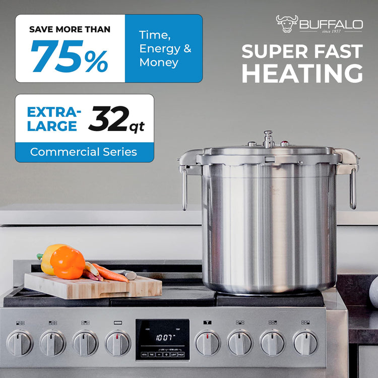 32 Quart Stainless Steel Pressure Cooker Extra Large Canning Pot with Lid for Commercial Use