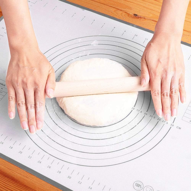 Silicone Baking Mat,Non Stick Rolling Dough with Measurements for Pie Pizza Cookies Fondant Making,Extra Thick Non Slip Silicone Pastry Mat