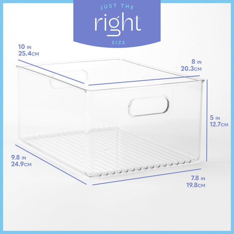 Plastic Food Storage 2 Pack Clear Container Bin with Handles for Organizing Kitchen (2 Count)