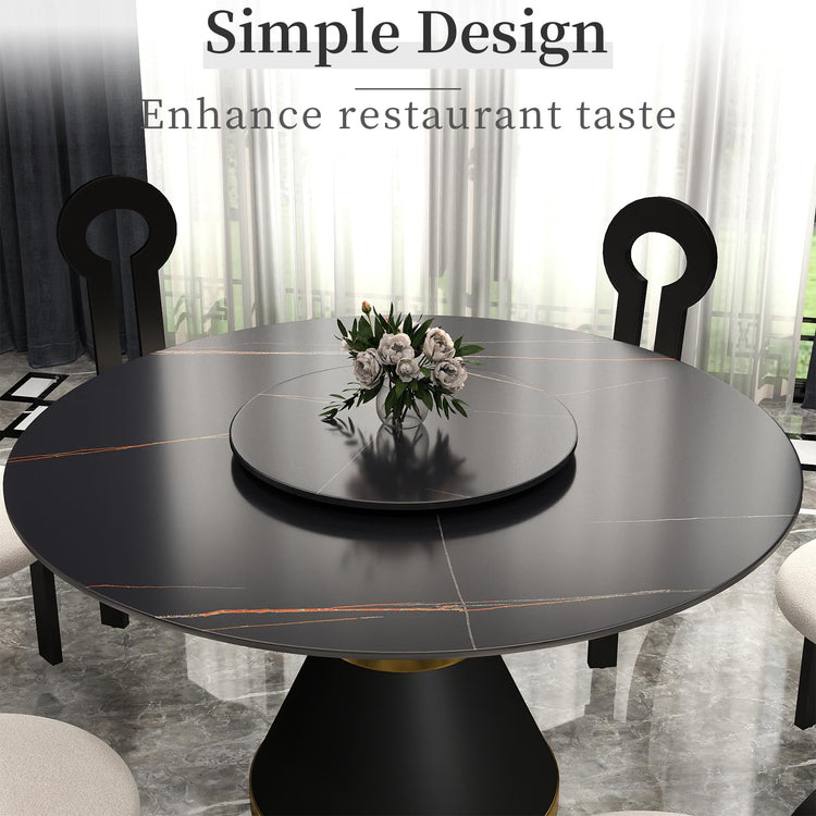 23.6" Lazy Susan for Table Top Sintered Stone Rotating Serving Tray for Dining Table