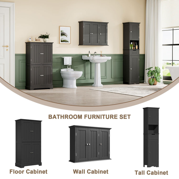 Laundry Cabinet with 3 Doors and Adjustable Shelves
