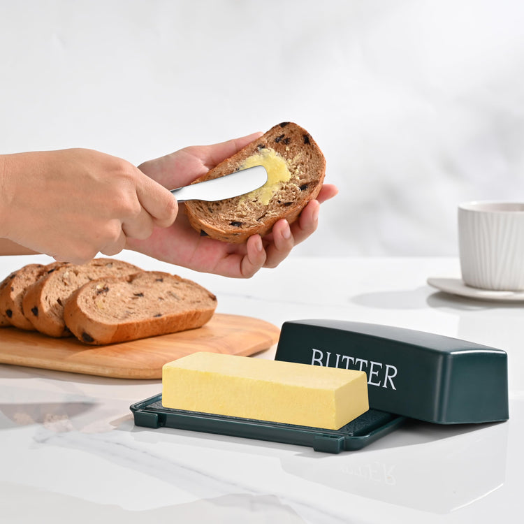 Butter Tray With Lid And Stainless Steel Knife