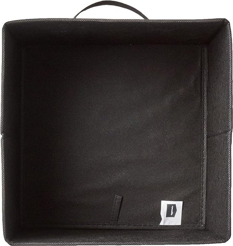 Amazon Basics Collapsible Fabric Storage Cubes Organizer with Handles, Sturdy, Black, 10.5-x-10.5-x-11-inch, Pack of 6
