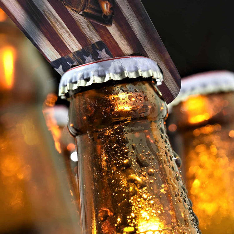 Baseball Gloves Stainless Steel Bottle Opener Vintage American Flag Baseball League Equipment Grunge Glove Flat Beer Bottle Opener Keychain for Home Kitchen Bar Restaurant Party Birthday Gift