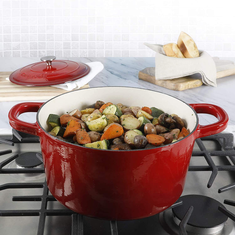 Artisan 7 Quart Round Enameled Cast Iron Dutch Oven
