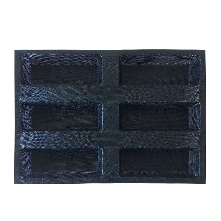 Silicone Bread Forms Square Shape Bread Molds Non Stick Bakery Trays Silicone Coated Fiber Glass 6 Caves Rectangle Moulds