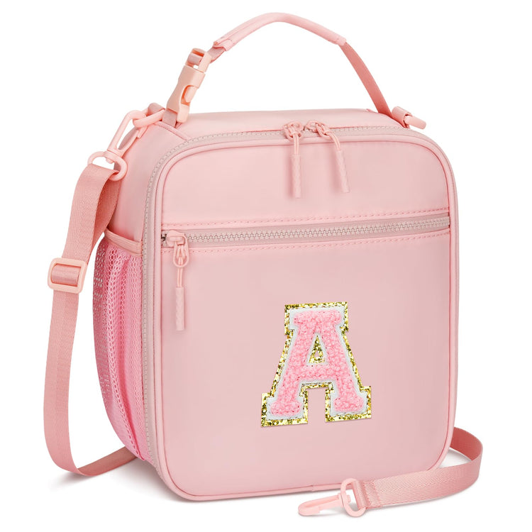 Lunch Box Kids Large Initial Insulated Lunch Bag for Girls