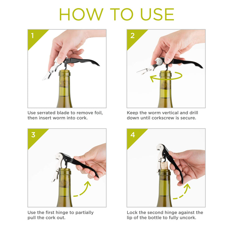 Truetap Double Hinged Waiter's Corkscrew Wine Opener