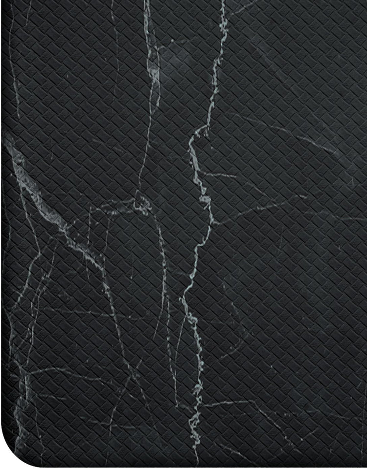DEXI Kitchen Floor Mats Cushioned Anti Fatigue, 23x86 Large Long Standing Comfort Runner Rug Waterproof, Marble Memory Foam Padded for Front Sink Laundry, Black