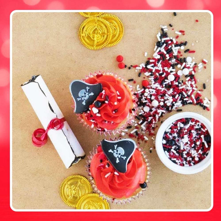 Red White and Black Sprinkles for Cake Decorating and Baking Cupcakes (4 Ounce)