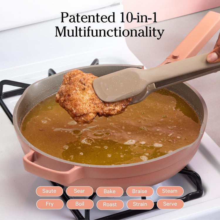 Our Place Large Always Pan 2.0-12.5” (4 Qt) Nonstick, Toxin-Free Ceramic Cookware | Patented 10-in-1 Aluminum Frying & Sauté Pan | Safe for Oven, Induction & All Cooktops up to 450°F | Spice - Nestoria