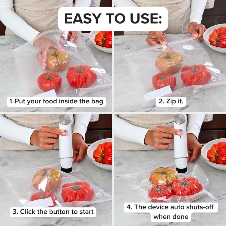 Compact Vacuum Sealer for Food (34 Count)