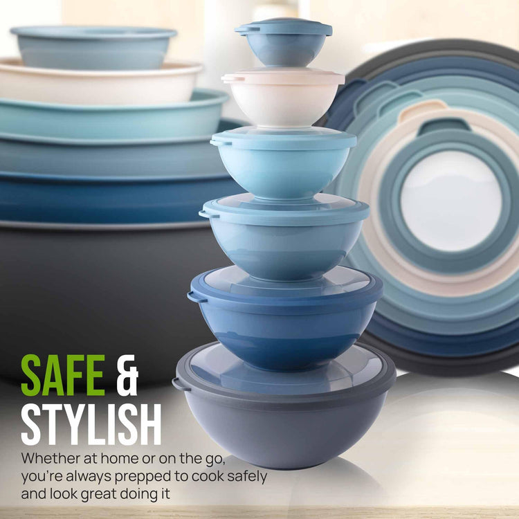 12 Piece Plastic Mixing Bowls with Leak (452.48 Count)