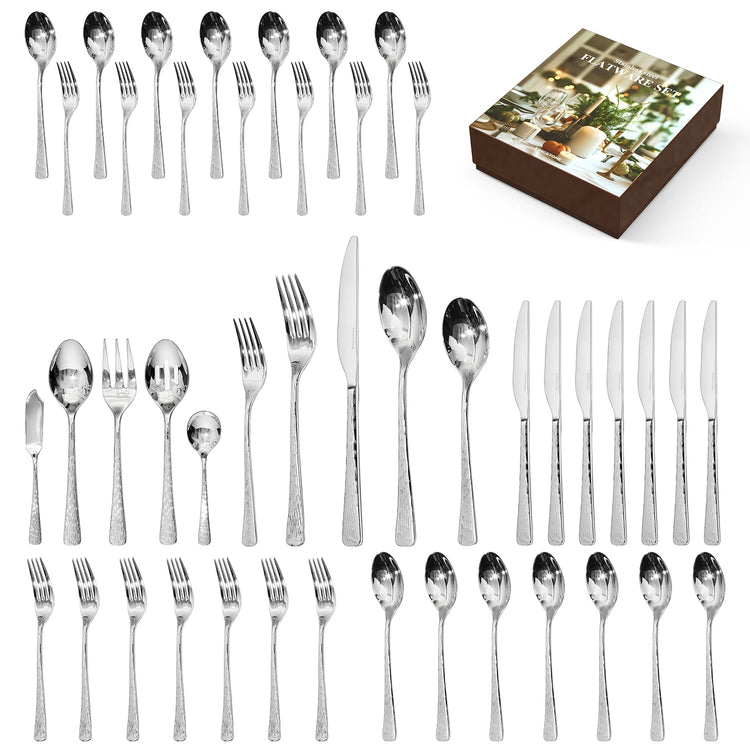 Silverware Set with Serving Utensils (45 Count)