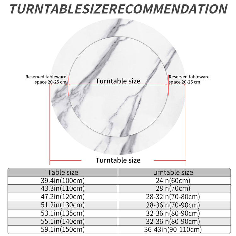 31.5" Lazy Susan for Table Top Tempered Glass Rotating Serving Tray for Dining Table