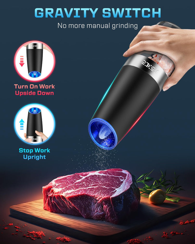 Gravity Electric Pepper and Salt Grinder Set (2 Count)