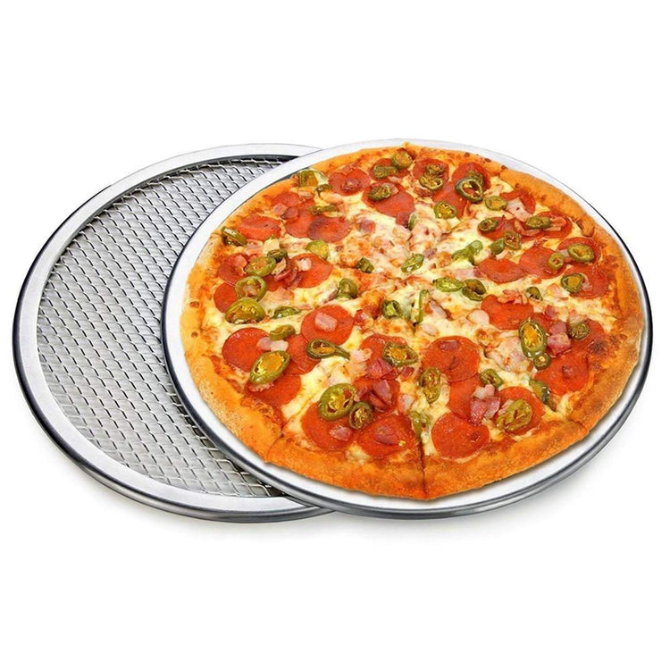 Pizza Screen 3PCS Aluminum Alloy Seamless Pizza Screen Non Stick Mesh Net Baking Tray Cookware Kitchen Tool For Oven (3 Count)