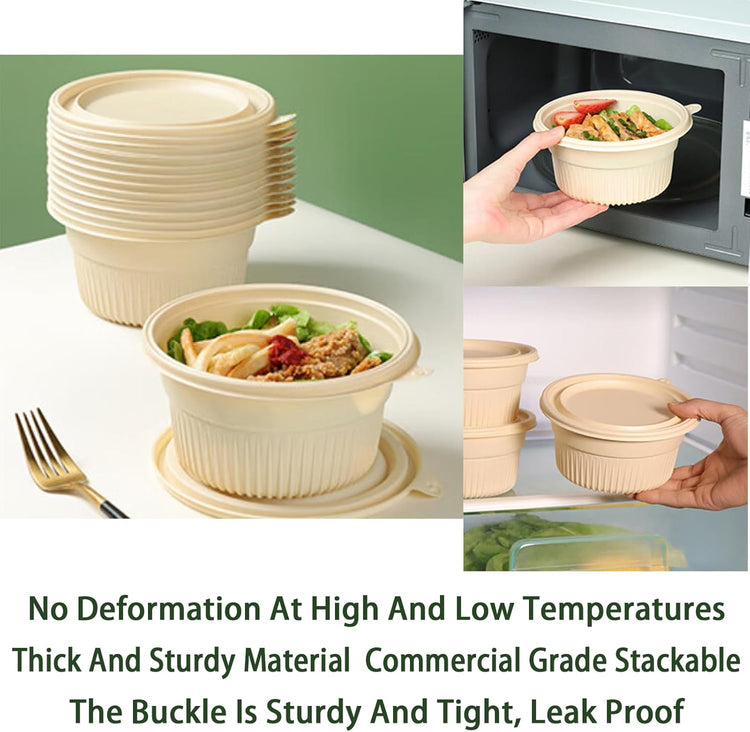 30 Pack 16 ounce Prep Meal Containers, Food Storage Boxes. Reusable Takeaway Containers, Stackable Bento Boxes. Microwave Refrigerators Are Safe.