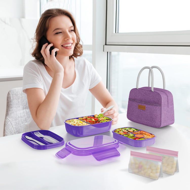 Leakproof Bento Box & Insulated Lunch Bag Set for School and Work