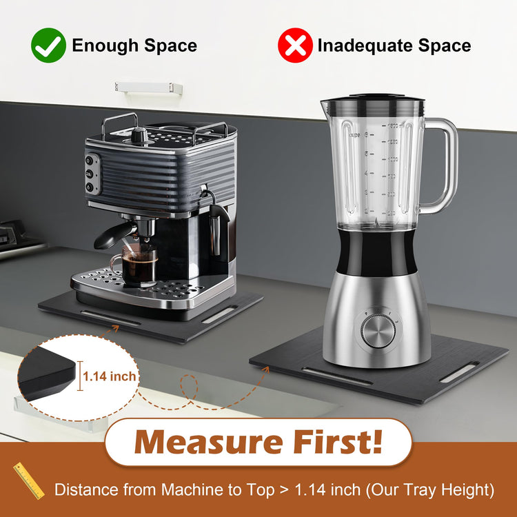 Appliance Slider for Kitchen Appliances 360° Rolling Sliding Tray for Coffee Maker Countertop