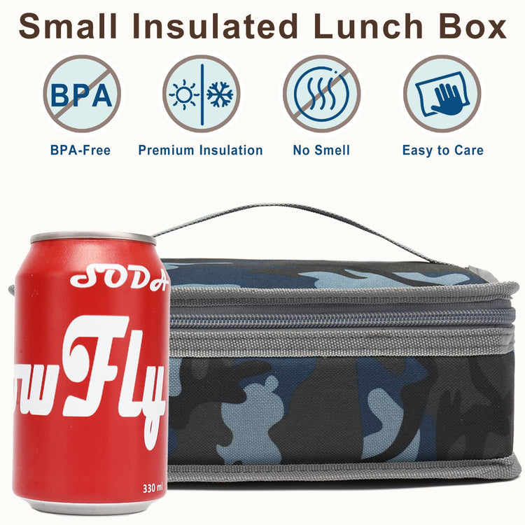 Small Insulated Lunch box Portable Soft Bag Mini Cooler Thermal Meal Tote Kit with Handle for Work & School