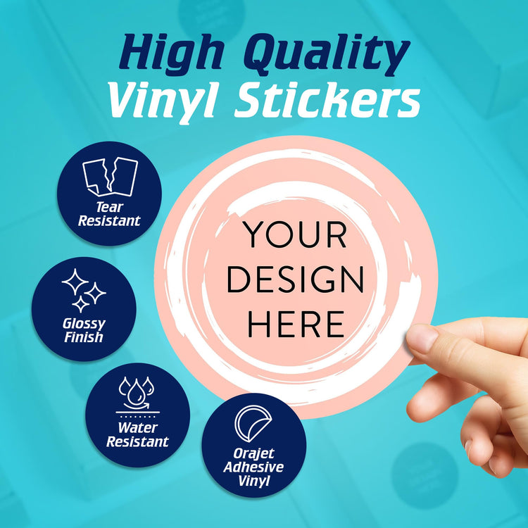 100 Custom Vinyl Stickers (100 Count)