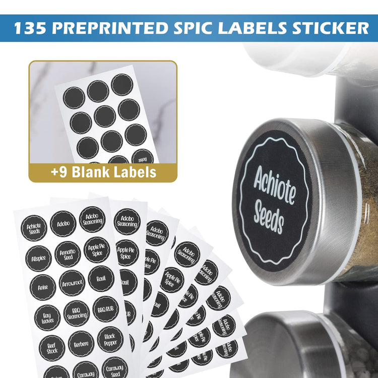 Black Countertop Revolving Spice Rack (20 Count)
