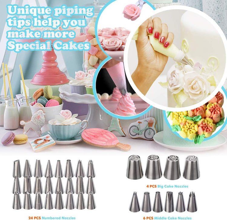 207 Pcs Cake Decorating supplies Kit for Beginners Cake Turntable