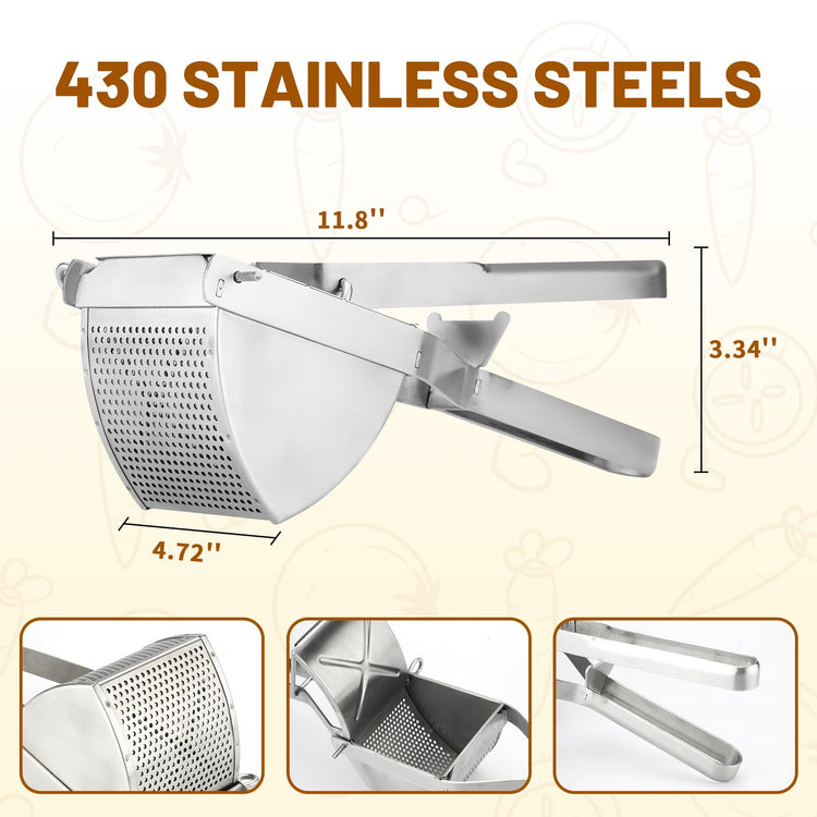 Potato Ricer Heavy Duty Stainless Steel Professional Ricer