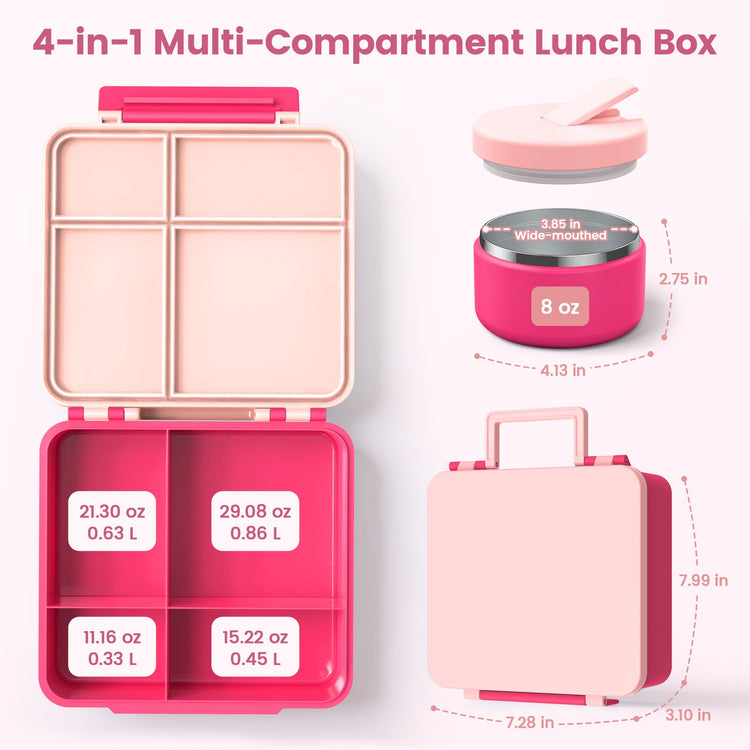 Bento Lunch Box for Kids with 8oz Soup Thermo