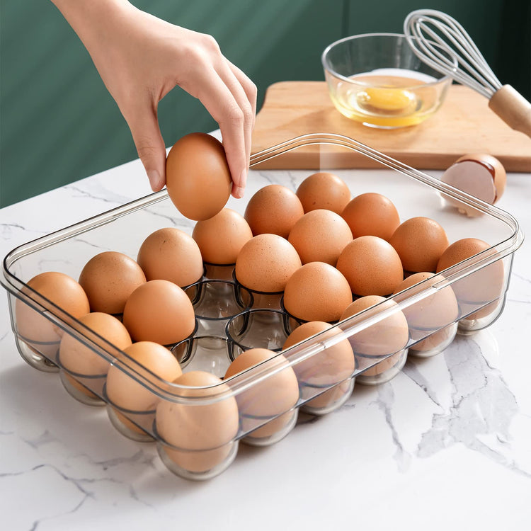 Egg Holder for Fridge 24 Container With Lids for Timer