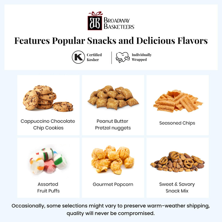 Food Gift Basket Tower of Sweet Savory Snack Assortment