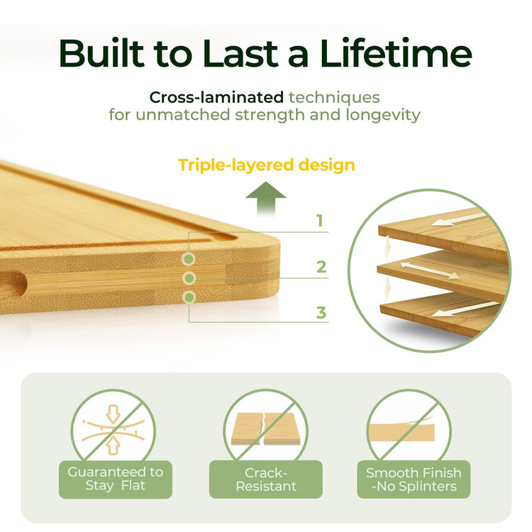 Bamboo Cutting Board (3 Count)