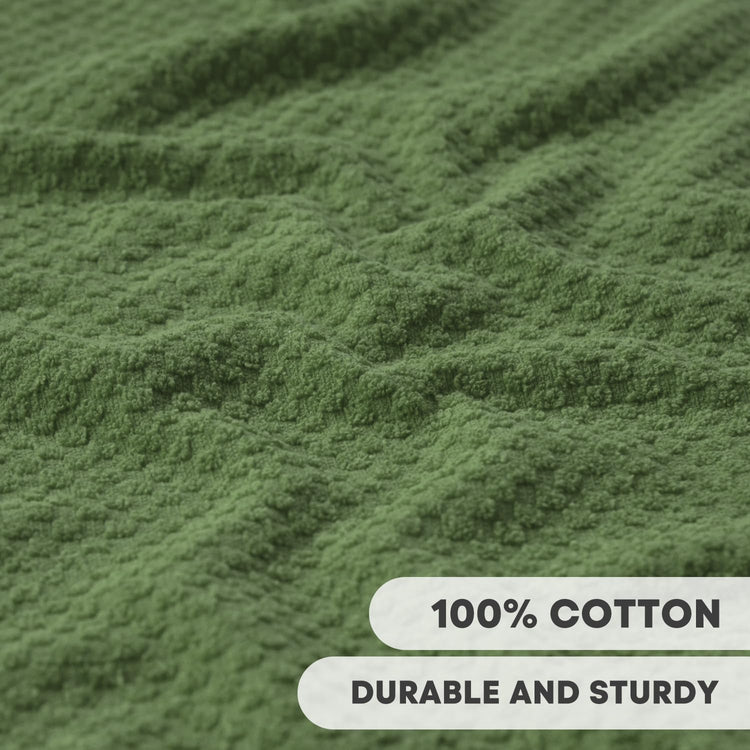 Ring Spun Cotton Green Kitchen Dish Towels (6 Count)