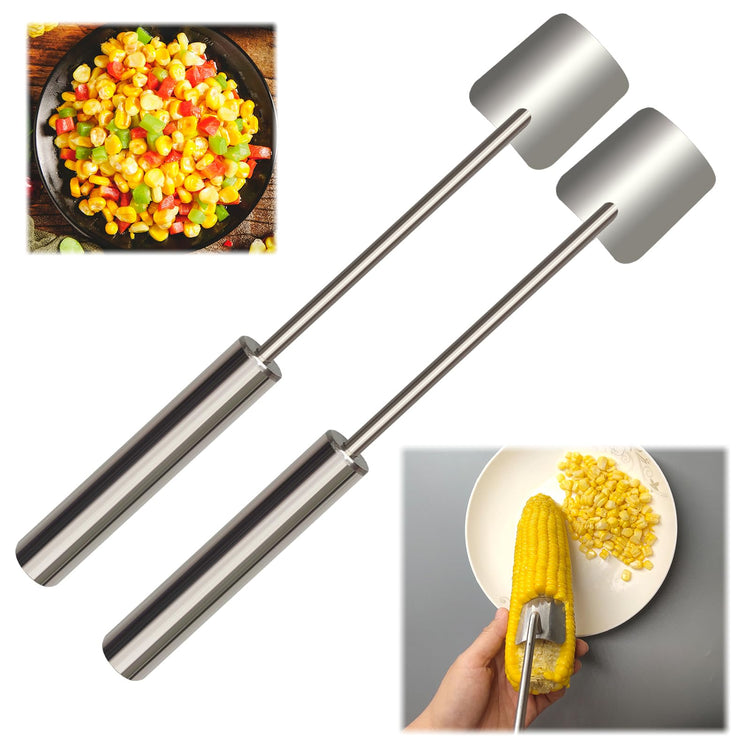 Corn Cob Peeler Peeler Easy Clean Corn Cob Stainless Steel Splitter Tool Suitable for Home Kitchen (2 Count)
