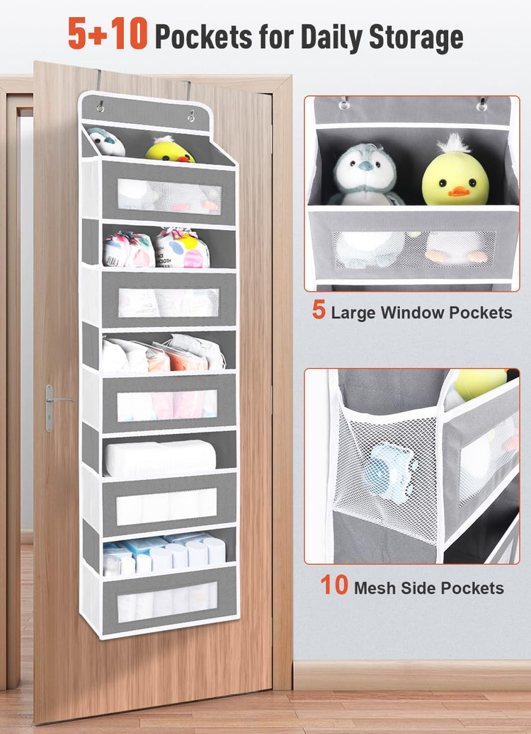 Over The Door Organizer Storage with 10 Pockets (5 Count)